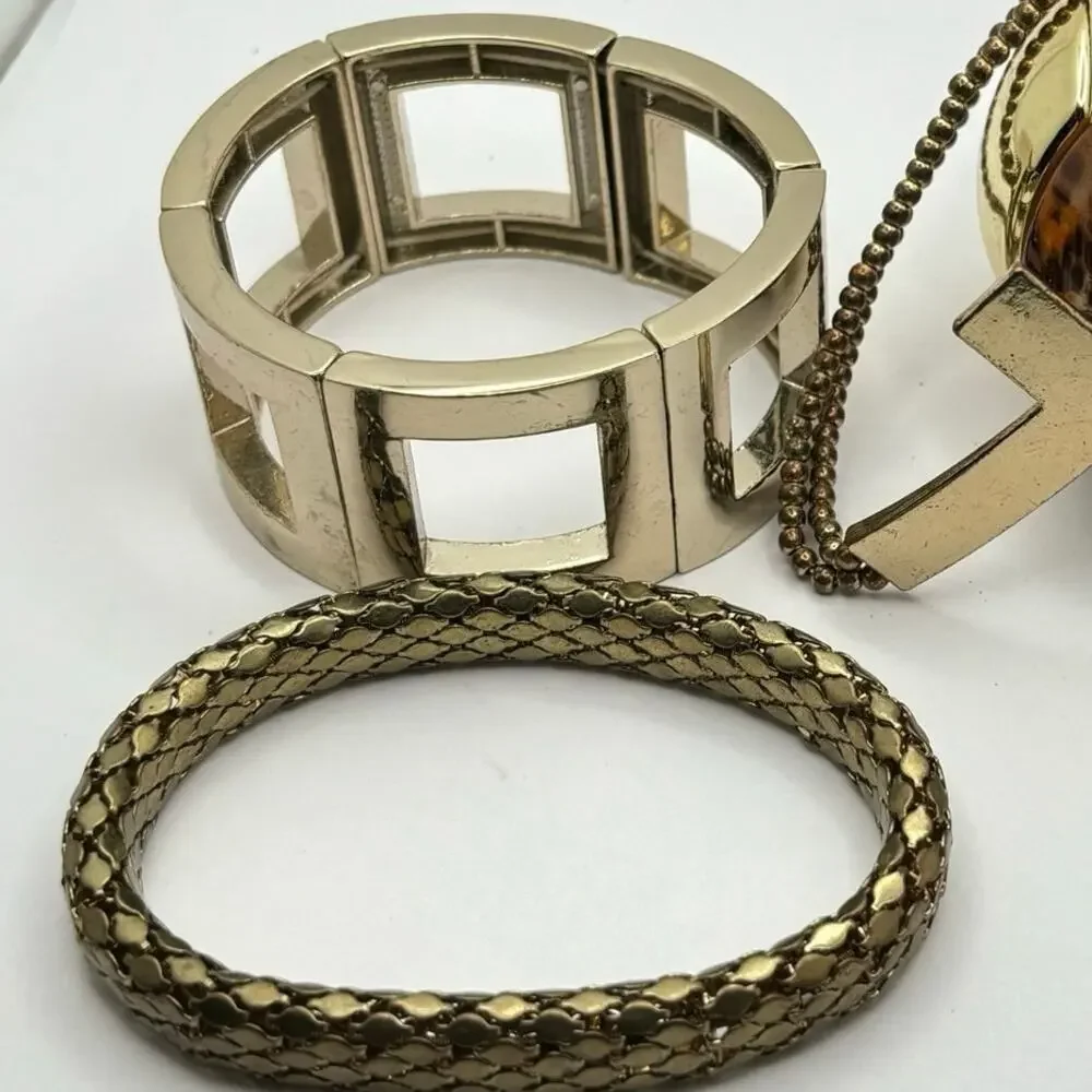 Gold & Brown Cross Bracelet Bundle